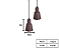 Pendente Cone Duplo 2xE27 12x8,5cm Alumínio Marrom GSG PD43 - Imagem 2