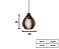 Pendente 1xE27 25x20cm Madeira Marrom GSG PD54 - Imagem 2