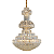 Pendente 44xE14 180x120cm Cristal e Metal Dourado Sindora DCD01013 - Imagem 1