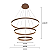 Pendente Luz Direta e Indireta LED 80x60x40cm Marrom Sindora DCD03003 - Imagem 2