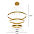 Pendente Luz Direta e Indireta LED 80x60x40cm Dourado Sindora DCD03004 - Imagem 2