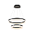Pendente Luz Direta LED 63W 3000K 60x40cm Preto Sindora DCD03008 - Imagem 1
