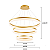 Pendente Luz Direta LED 113W 3000K 80x60x40cm Dourado Sindora DCD03005 - Imagem 2