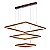 Pendente Luz Direta e Indireta LED 80x60x40cm Marrom Sindora DCD03049 - Imagem 1