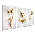 Trio de Quadros Decorativos - Floral Dourado Luxo - Imagem 2