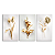Trio de Quadros Decorativos - Floral Dourado Luxo - Imagem 4