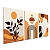 Trio de Quadros Decorativos - Abstrato Orgânico Tons Terrosos Boho - Imagem 2