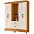Guarda Roupa 4 Portas Mobi Capelinha Cinamomo / Off White - Imagem 1