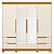 Guarda Roupa 4 Portas Vivacce Cinamomo / Off White - Imagem 3