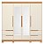 Guarda Roupa 4 Portas Vivacce Freijo / Off White - Albatroz - Imagem 3