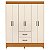 Guarda Roupa 6 Portas Mobi Cinamomo / Off White - Albatroz - Imagem 3