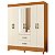 Guarda Roupa 6 Portas Mobi Cinamomo / Off White - Albatroz - Imagem 1