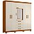 Guarda Roupa 6 Portas Virtus Cinamomo / Off White - Albatroz - Imagem 1