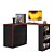 Cômoda Com Mesa Giratoria Gamer 4840 Preto / Vermelho Qmovi - Imagem 1