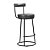 Banqueta Miami Base Metal Courissimo Preto Salaone - Imagem 1