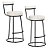 Kit 2 Banqueta Miami Base Metal Courissimo Branco Salaone - Imagem 1