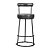 Kit 2 Banqueta Miami Base Metal Courissimo Preto Salaone - Imagem 6