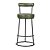 Kit 2 Banqueta Miami Base Metal Courissimo Verde Salaone - Imagem 3