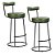 Kit 2 Banqueta Miami Base Metal Courissimo Verde Salaone - Imagem 1