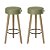 Kit 2 Banquetas Londres Pés Palito Courissimo Verde Salaone - Imagem 1