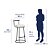 Kit 3 Banqueta Miami Base Metal Courissimo Branco Salaone - Imagem 8