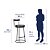 Kit 3 Banqueta Miami Base Metal Courissimo Preto Salaone - Imagem 8