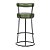 Kit 3 Banqueta Miami Base Metal Courissimo Verde Salaone - Imagem 3