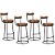 Kit 4 Banqueta Miami Base Metal Courissimo Amarula Salaone - Imagem 1