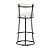Kit 4 Banqueta Miami Base Metal Courissimo Branco Salaone - Imagem 7
