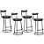 Kit 4 Banqueta Miami Base Metal Courissimo Preto Salaone - Imagem 1