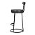 Kit 4 Banqueta Miami Base Metal Courissimo Preto Salaone - Imagem 4