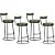 Kit 4 Banqueta Miami Base Metal Courissimo Verde Salaone - Imagem 1