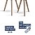 Kit Mesa Bistrô Malaga Pés Palito Courissimo Branco Cobre - Imagem 5