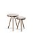 Kit Mesa Bistrô Malaga Pés Palito Courissimo Branco Cobre - Imagem 1