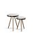 Kit Mesa Bistrô Malaga Pés Palito Courissimo Off White Preto - Imagem 1