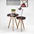 Kit Mesa Bistrô Malaga Pés Palito Courissimo Preto Cobre - Imagem 2