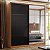 Guarda Roupa 2 Portas Belga Nogueira / Preto Prime Demartêz - Imagem 7