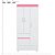Guarda Roupa 3 Portas Wind Branco / Rosa Flex Demóbile - Imagem 8