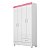 Guarda Roupa 4 Portas Astro Branco / Rosa Flex Demóbile - Imagem 2