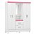 Guarda Roupa 4 Portas Capelinha Lord Branco / Rosa Flex - Imagem 2