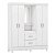 Guarda Roupa 4 Portas Capelinha Lord Branco / Rosa Flex - Imagem 1