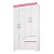 Guarda Roupa 4 Portas Lótus Branco / Rosa Flex Demóbile - Imagem 2