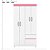 Guarda Roupa 4 Portas Lótus Branco / Rosa Flex Demóbile - Imagem 9