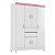 Guarda Roupa 6 Portas Ecom 2 Branco / Rosa Flex Demóbile - Imagem 1
