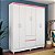 Guarda Roupa 6 Portas Flash 2 Branco / Rosa Flex Demóbile - Imagem 4