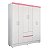 Guarda Roupa 6 Portas Flash 2 Branco / Rosa Flex Demóbile - Imagem 2