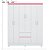 Guarda Roupa 6 Portas Flash 2 Branco / Rosa Flex Demóbile - Imagem 10