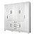 Guarda Roupa 8 Portas New Realce Casal Branco Demóbile - Imagem 1