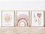 Kit 3 Quadros Decorativos Infantil Love Arco Íris Sol Boho Quarto Menina - Imagem 1