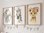Kit 3 Quadros Decorativos Animais Flores Quarto Menina - Imagem 2